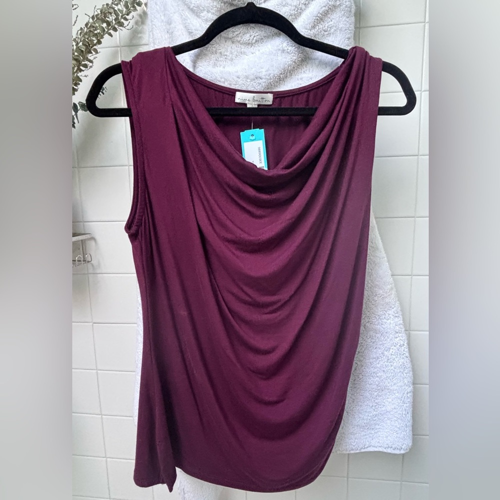 NWT Stitch Fix Nine Britton Stretch Rayon Top Burgundy Medium